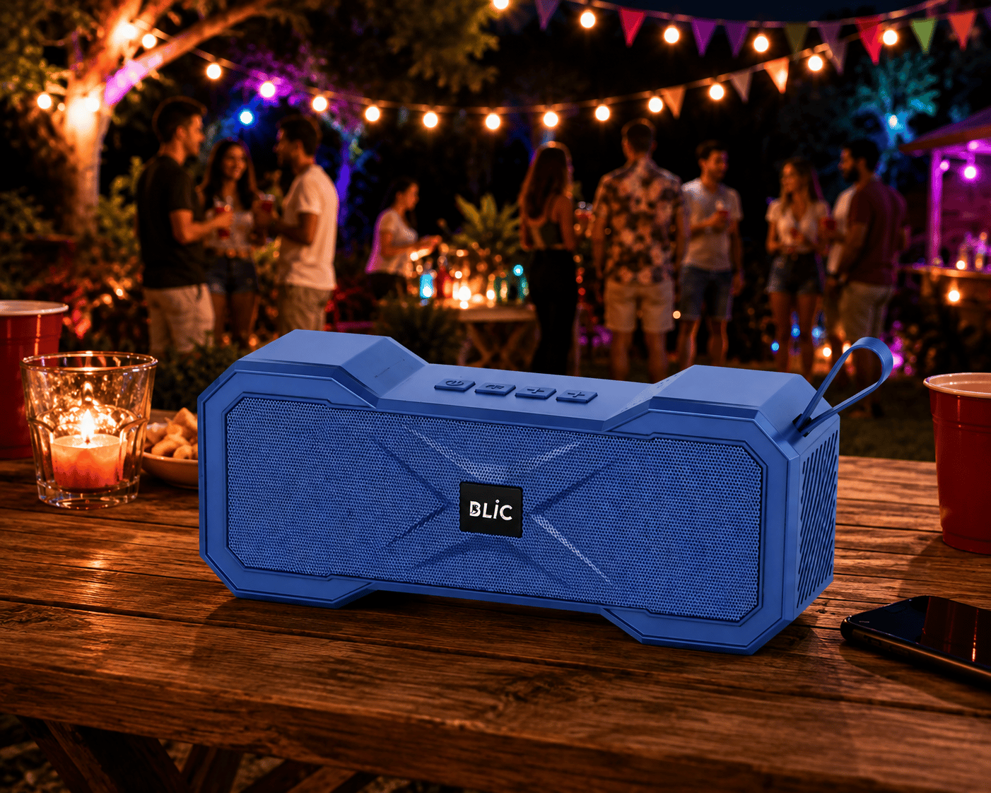 Blic BLS-94 6W Stereo Bluetooth 5.4 Hoparlör 1500mAh Yatay Tasarımlı Taşınabilir Kablosuz Speaker Mavi