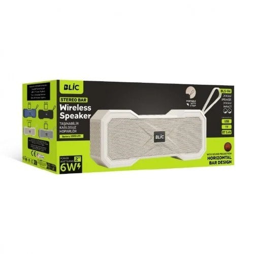 Blic BLS-94 6W Stereo Bluetooth 5.4 Hoparlör 1500mAh Yatay Tasarımlı Taşınabilir Kablosuz Speaker Mavi