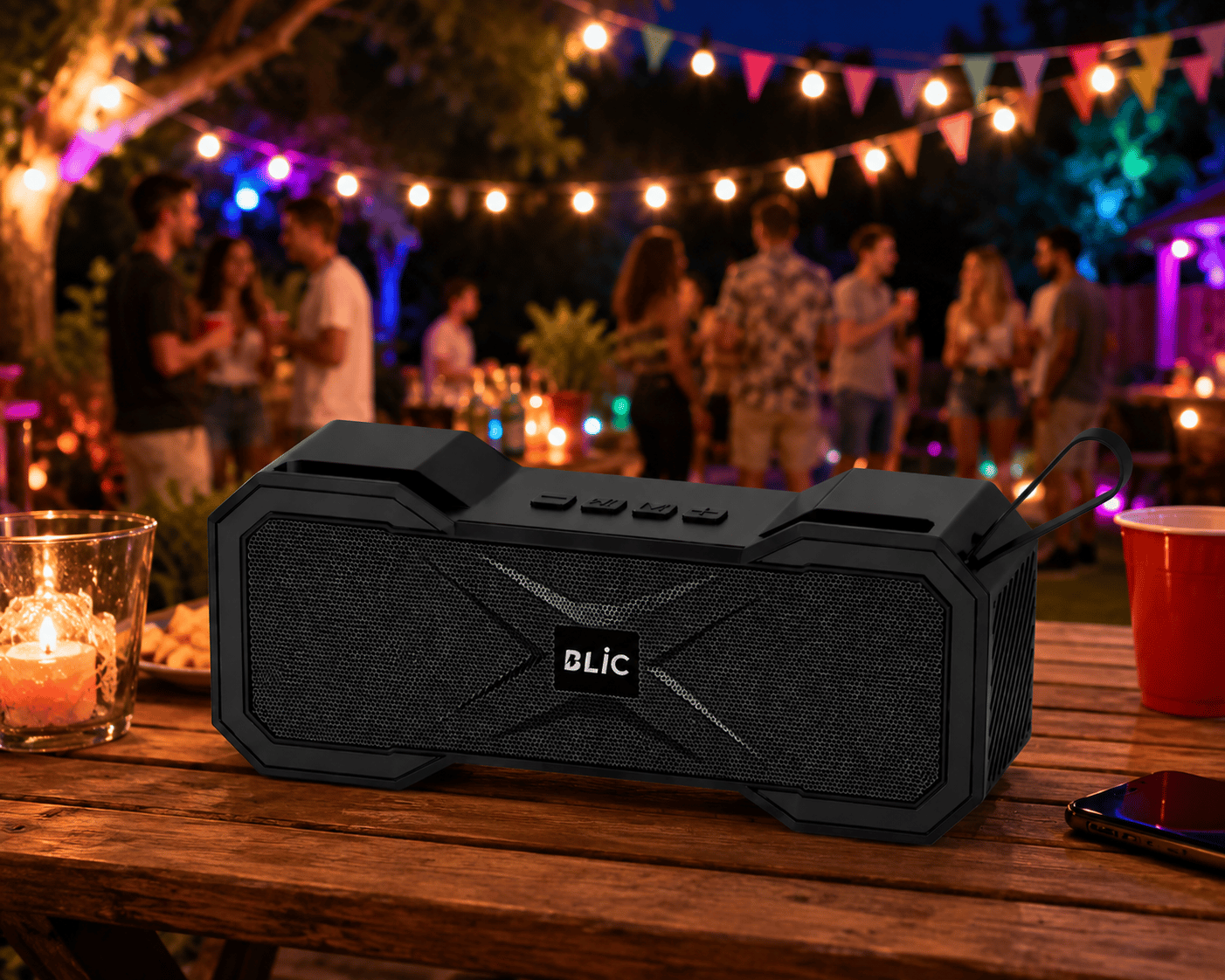 Blic BLS-94 6W Stereo Bluetooth 5.4 Hoparlör 1500mAh Yatay Tasarımlı Taşınabilir Kablosuz Speaker Siyah