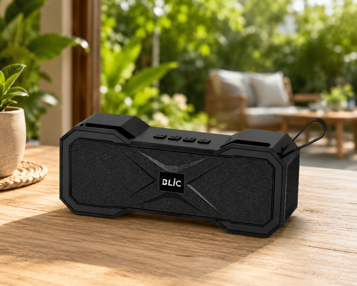 Blic BLS-94 6W Stereo Bluetooth 5.4 Hoparlör 1500mAh Yatay Tasarımlı Taşınabilir Kablosuz Speaker Siyah