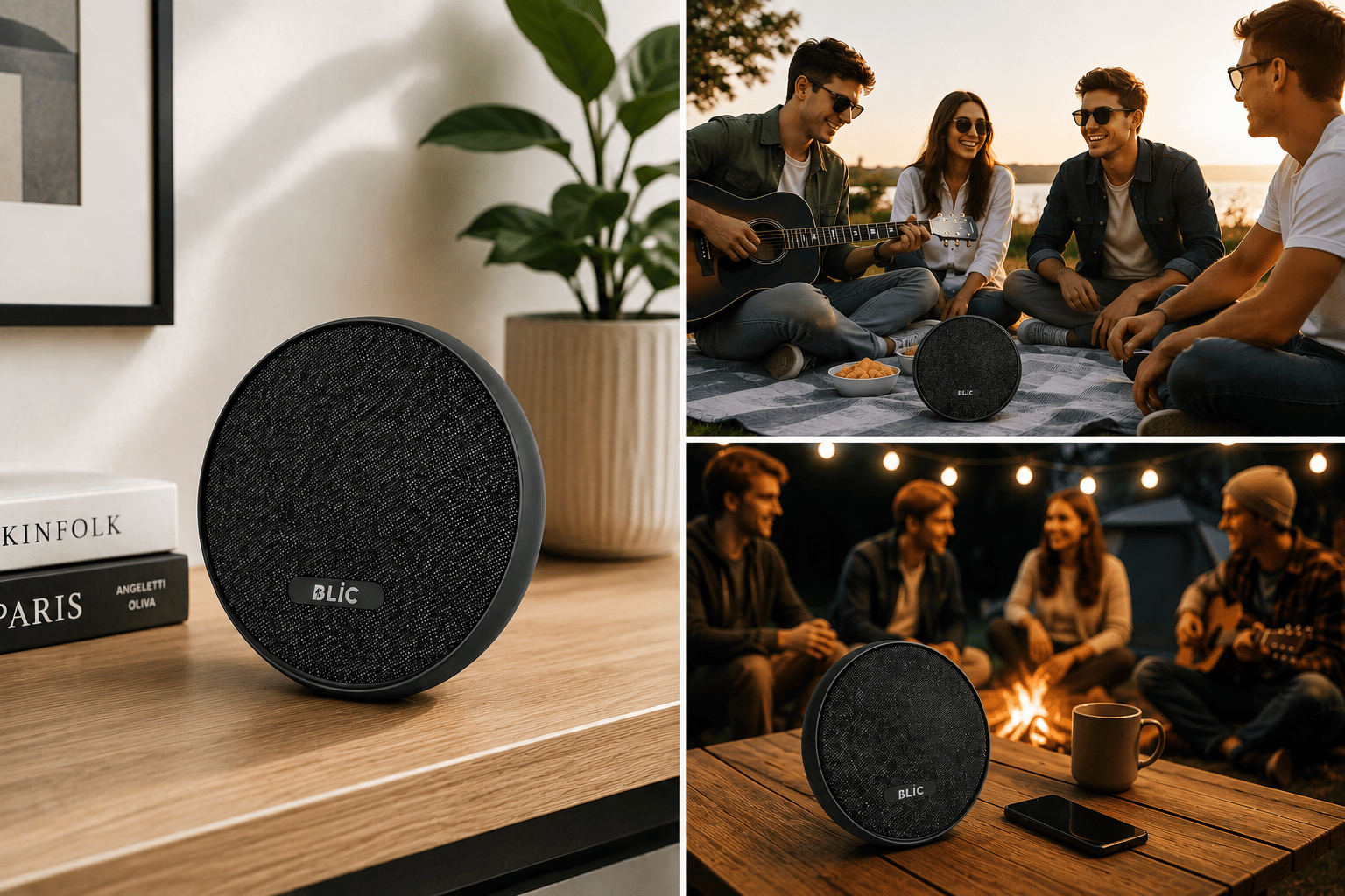 BLS-68 7W Bluetooth Hoparlör Kumaş Kaplı Kablosuz Speaker TWS Stereo USB TF 1200mAh