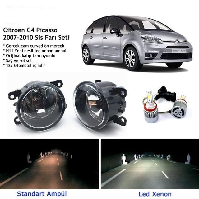 Citroen C4 Picasso 2007-2010 Beyaz Led Xenon Sis Farı Seti