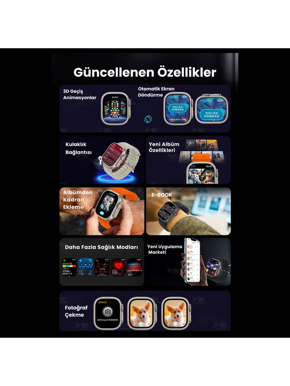 Harvox Hk 11 Ultra 3 Amoled Akıllı Saat Iphone ve Android Tüm Telefonlara Uyumlu 49 mm Gümüş