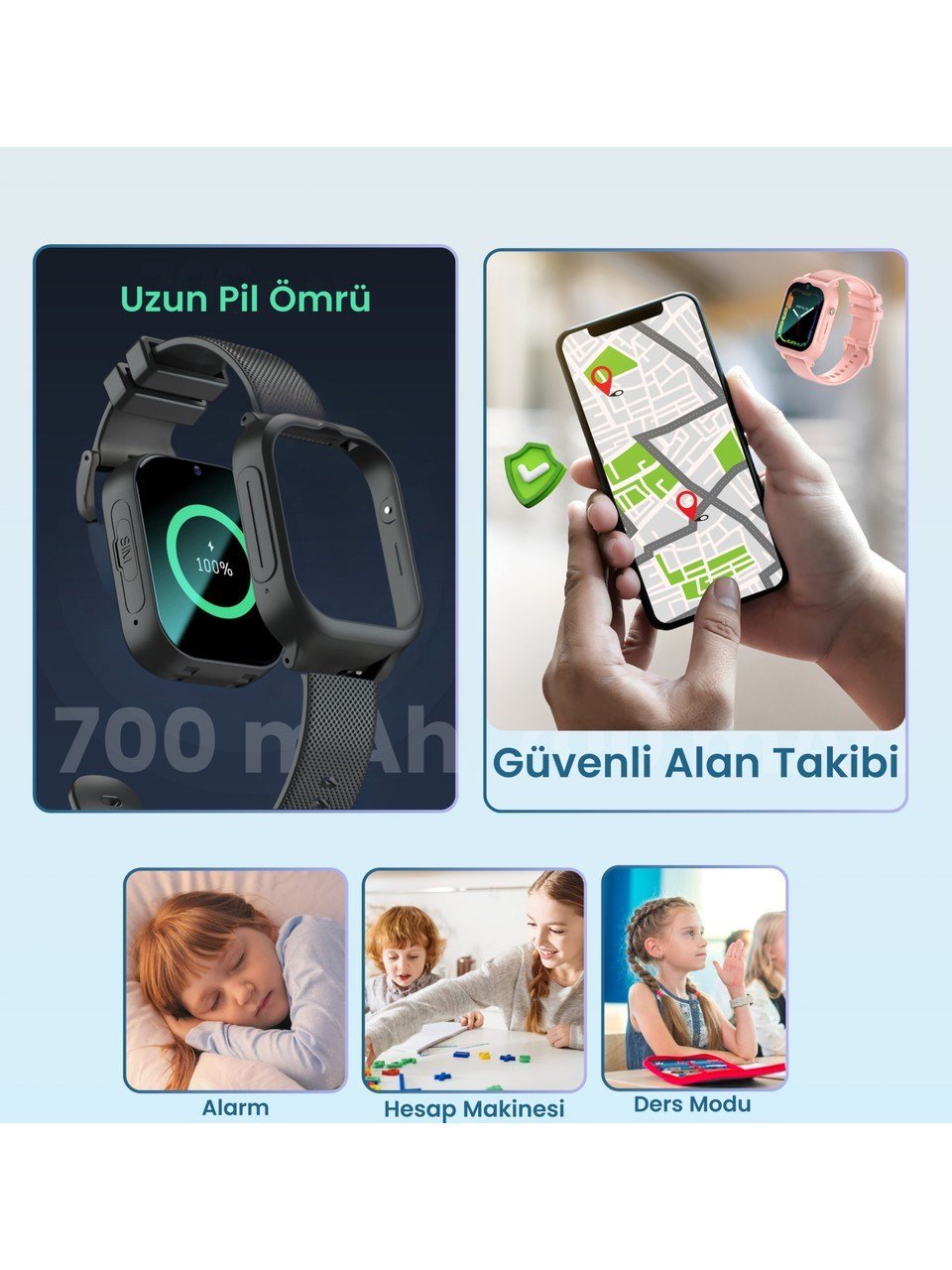 Harvox Hx Kids 4g Max Sim Kartlı Akıllı Çocuk Saati 3 Kordonlu Gps Konum Takibi Arama Konuşma 4g Destekli Mavi