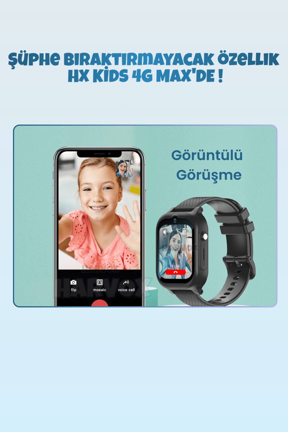 Harvox Hx Kids 4g Max Sim Kartlı Akıllı Çocuk Saati 3 Kordonlu Gps Konum Takibi Arama Konuşma 4g Destekli Siyah