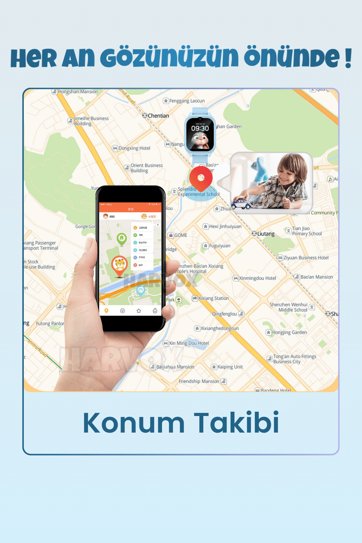 Harvox Hx Kids 4g Max Sim Kartlı Akıllı Çocuk Saati 3 Kordonlu Gps Konum Takibi Arama Konuşma 4g Destekli Siyah