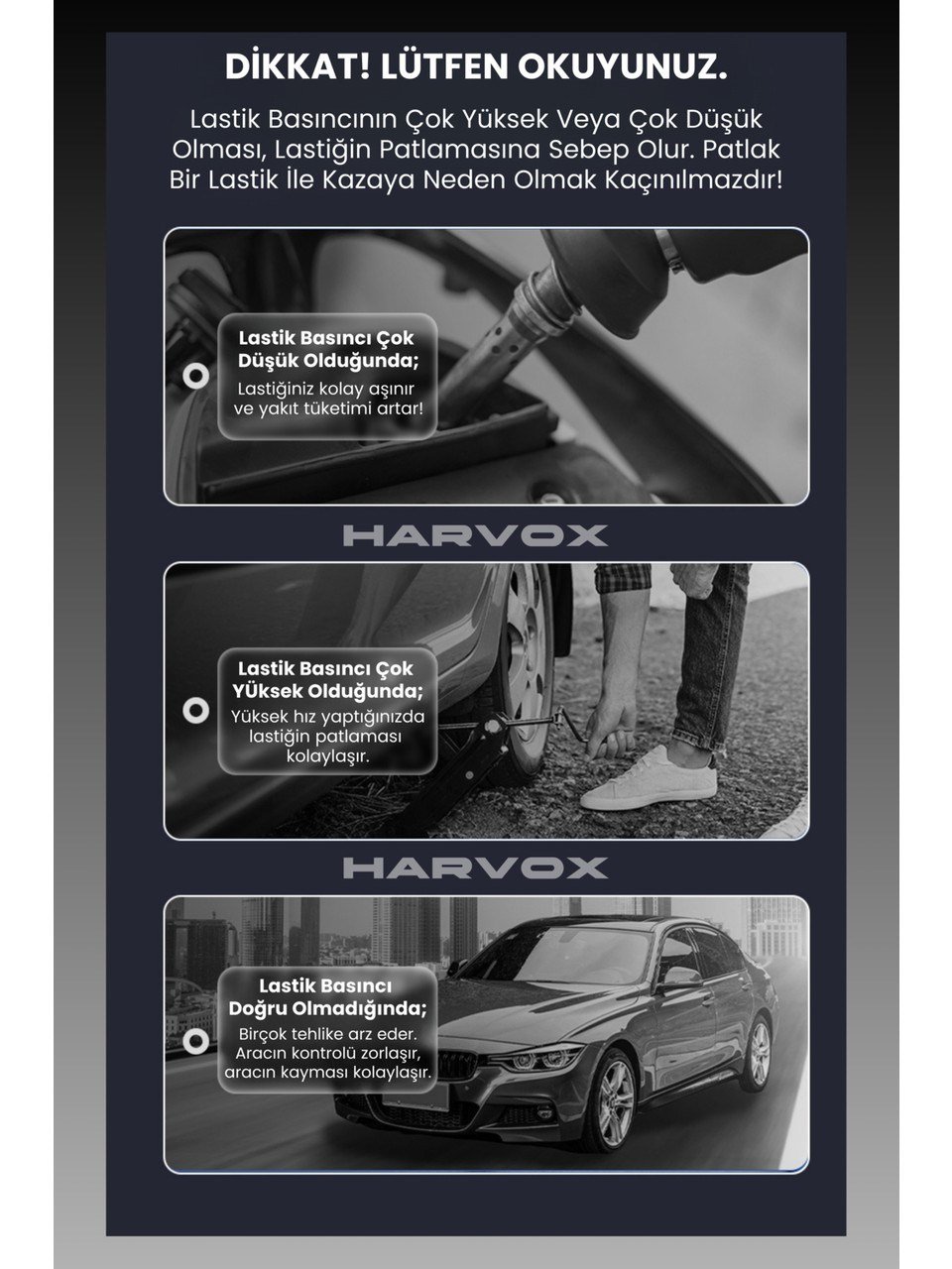 Harvox Jump Starter Akü Takviye Cihazı 10 in 1 Powerbank, Hava Kompresörü, LCD EKRAN,12.000MAH