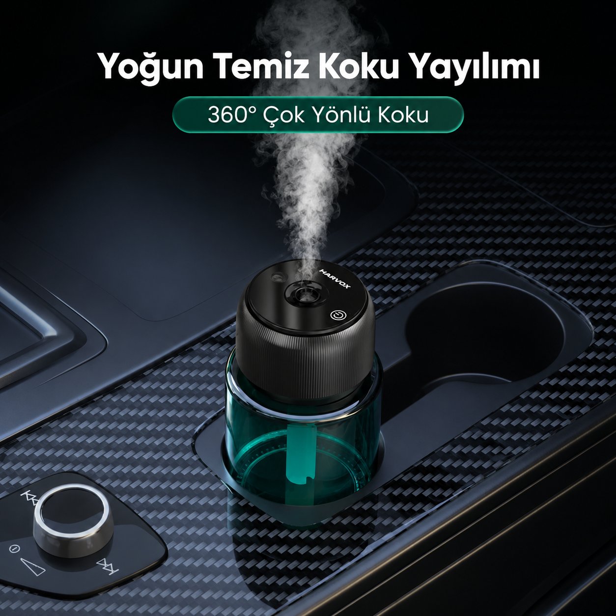 Harvox Şarjlı Yıldız Tavan Efektli Araç ve Ofis İçi Buharlı Nemlendirici Koku Araç Parfümü 160 ML