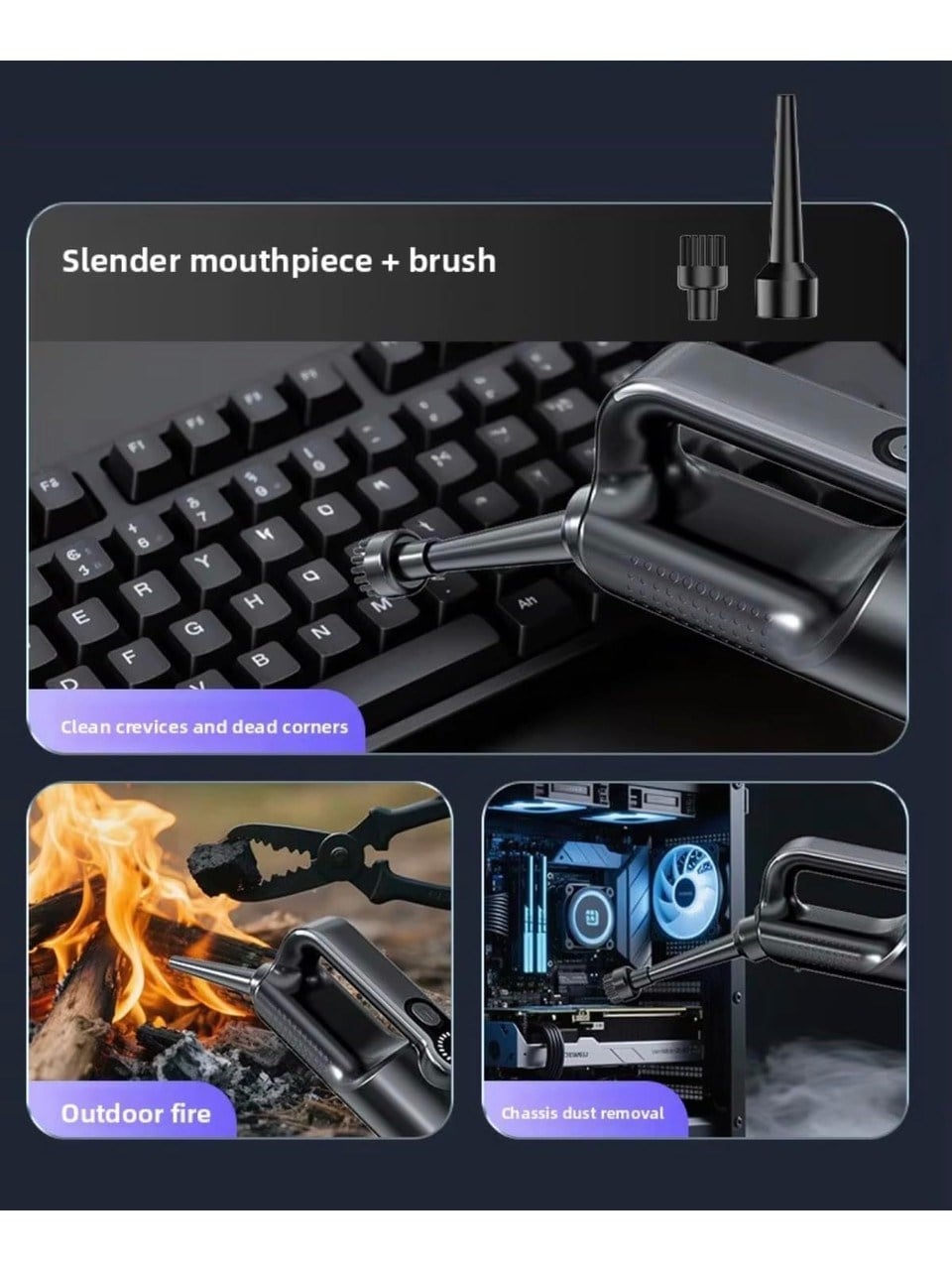 Harvox ST-126+ Araç Içi Süpürge 20.000PA Güçlü Vakum ve Üfleme Özelliği Kablosuz Taşınabilir 6000MAH Bataryalı  