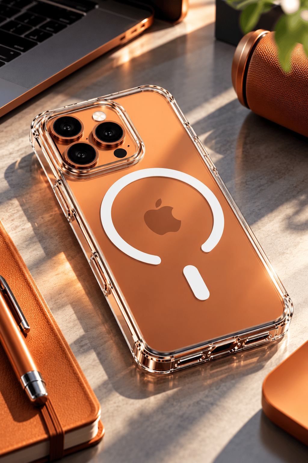iphone 15 Pro Max Şeffaf MagSafe Telefon Kılıfı | Darbe Emici Kenarlar | 1,20 mm Yükseltilmiş Kamera Koruması