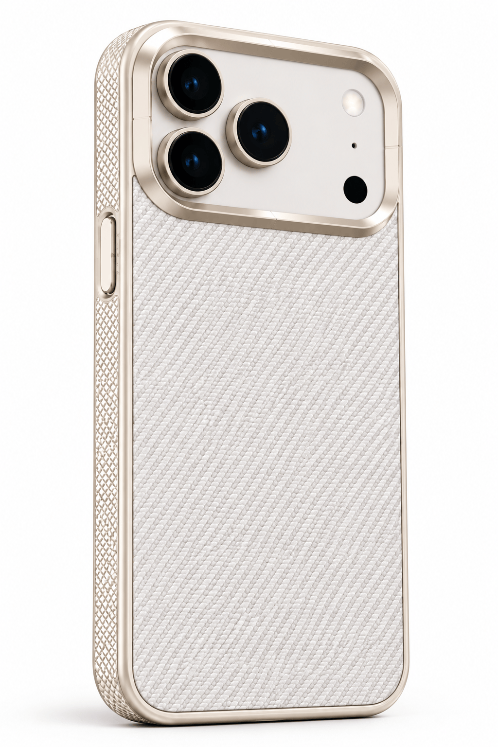 iPhone 17 Pro Premium MagSafe Uyumlu Alüminyum Çerçeveli Metal Kamera Korumalı Telefon Kılıfı - Beyaz