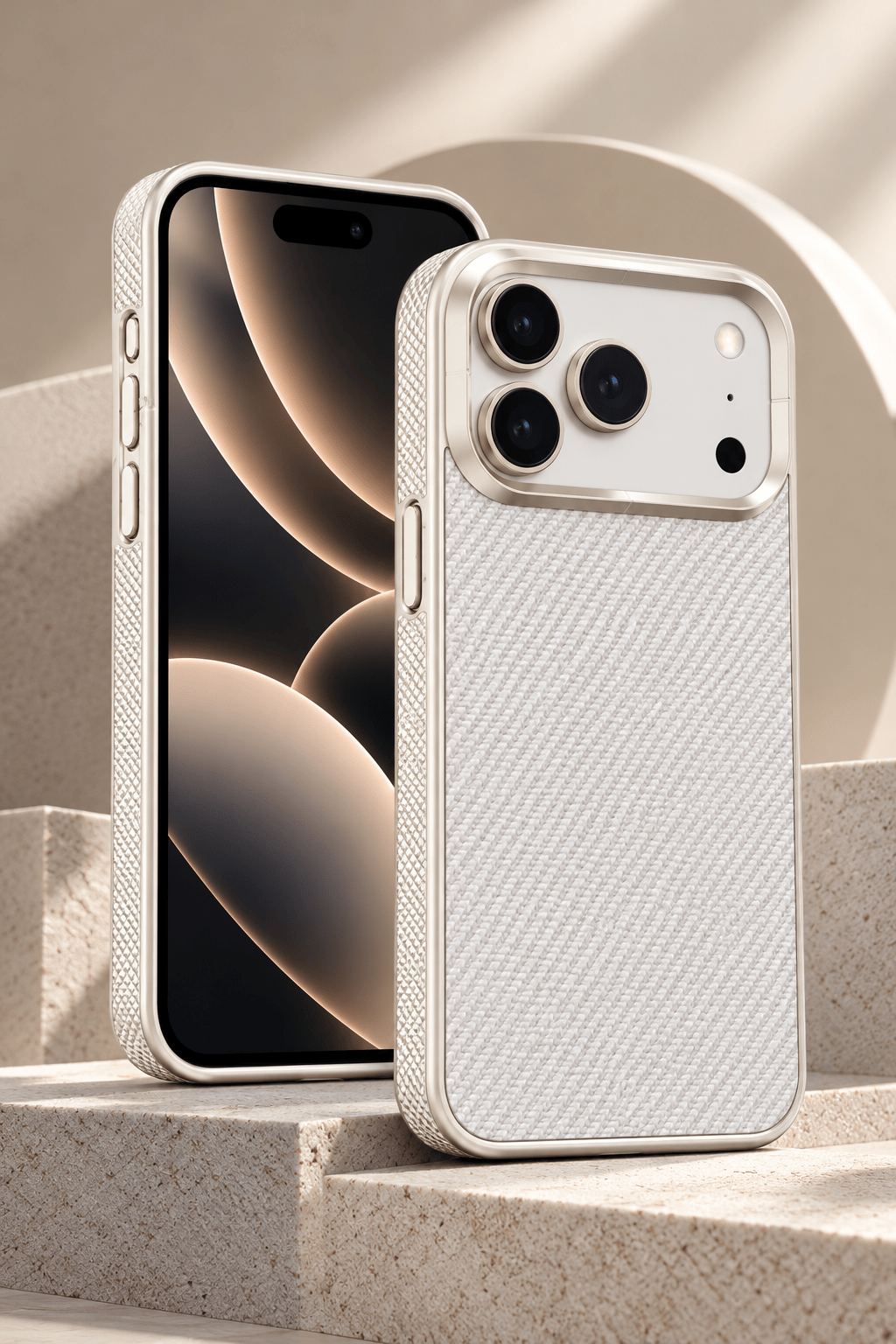 iPhone 17 Pro Premium MagSafe Uyumlu Alüminyum Çerçeveli Metal Kamera Korumalı Telefon Kılıfı - Beyaz