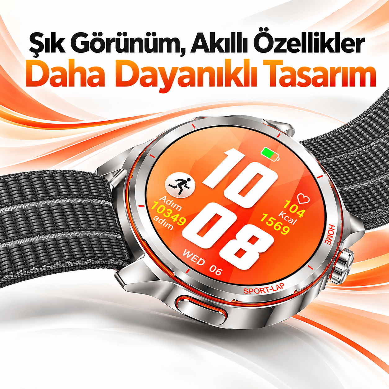 Kalobee SK58 Premium Akıllı Saat 1.53” – Bluetooth Arama & Çağrı Cevaplama, AI Sesli Asistan, Kalp Ritmi, Uyku ve Spor Takibi, IP68-Siyah
