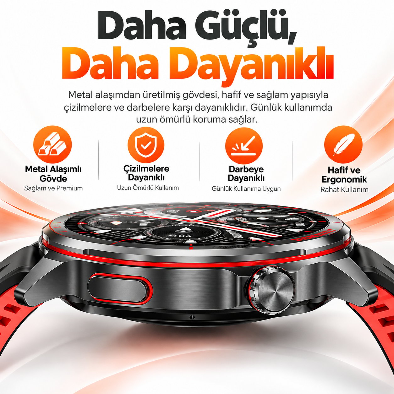 Kalobee SK58 Premium Akıllı Saat 1.53” – Bluetooth Arama & Çağrı Cevaplama, AI Sesli Asistan, Kalp Ritmi, Uyku ve Spor Takibi, IP68-Siyah