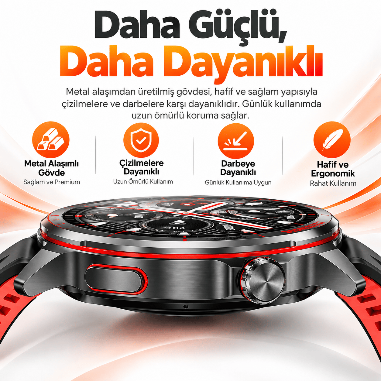 Kalobee SK58 Premium Akıllı Saat 1.53” – Bluetooth Arama & Çağrı Cevaplama, AI Sesli Asistan, Kalp Ritmi, Uyku ve Spor Takibi, IP68-Siyah