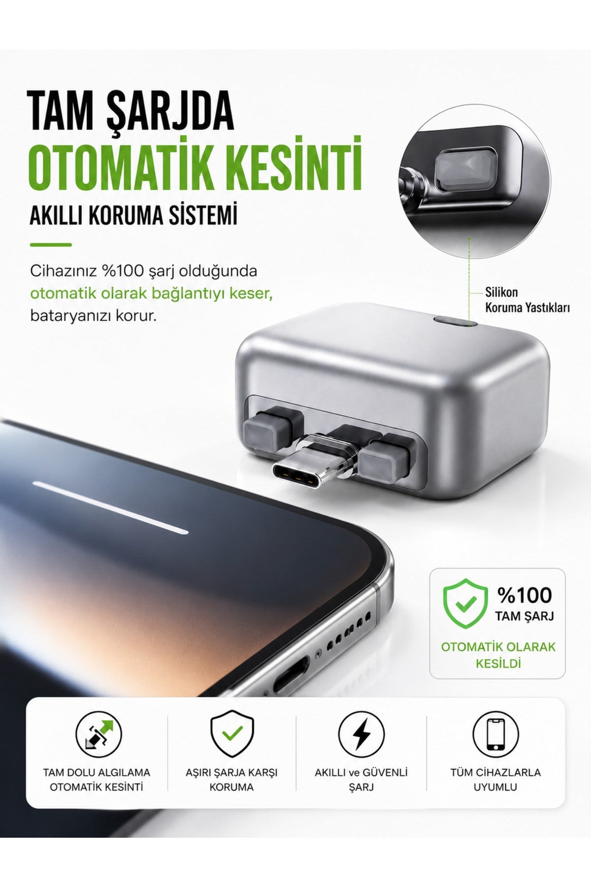 KH-51 140W USB-C Akıllı Şarj Kesici | Otomatik Güç Kesme Adaptörü