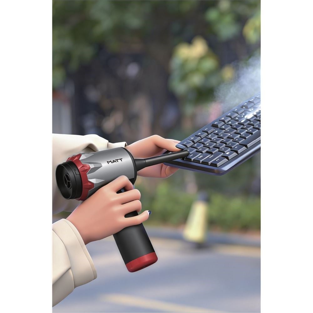 MATT MCV22 9000mAh Güçlü Bataryalı Araç Süpürgesi 22.000Pa Kablosuz Şarjlı El Tipi 220W Vakum & Üfleme Gri