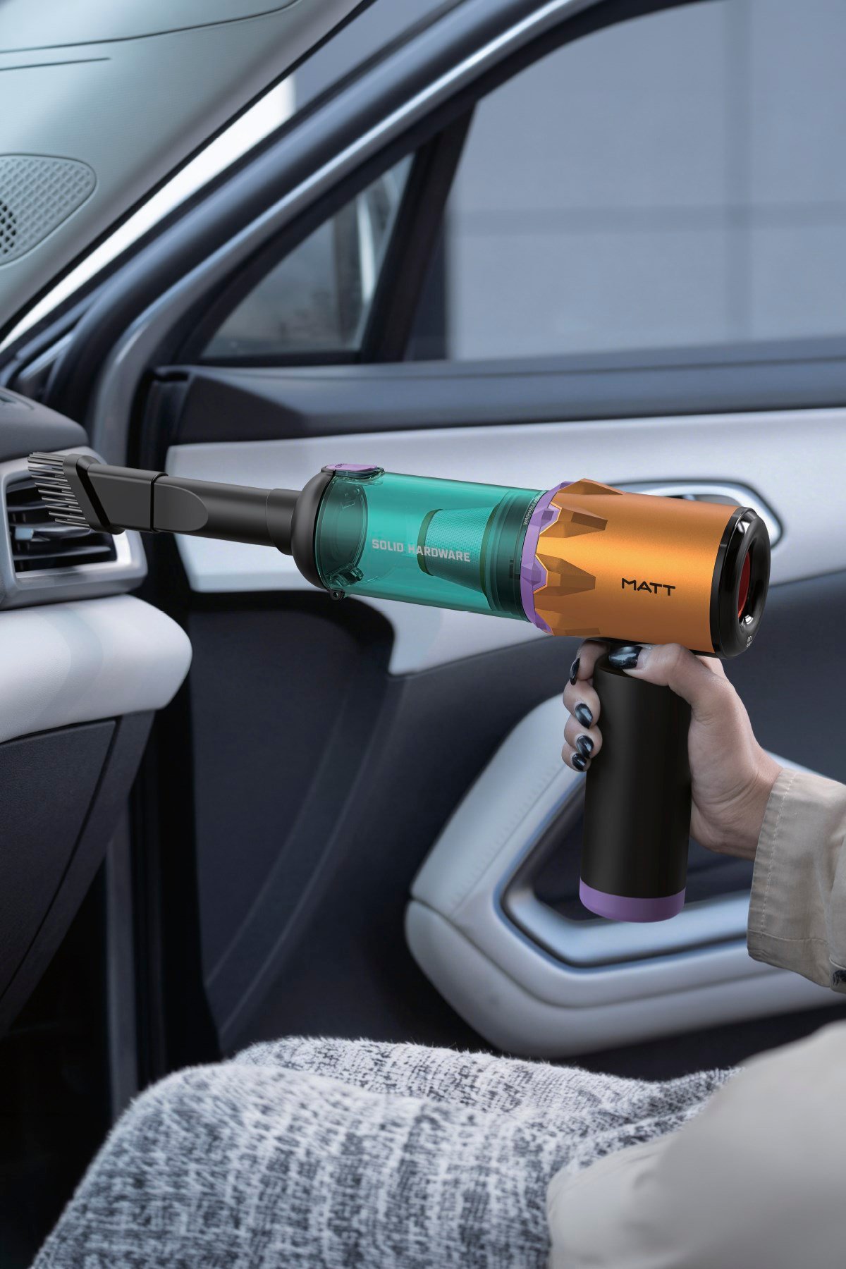 MATT MCV22 9000mAh Güçlü Bataryalı Araç Süpürgesi 22.000Pa Kablosuz Şarjlı El Tipi 220W Vakum & Üfleme Sarı