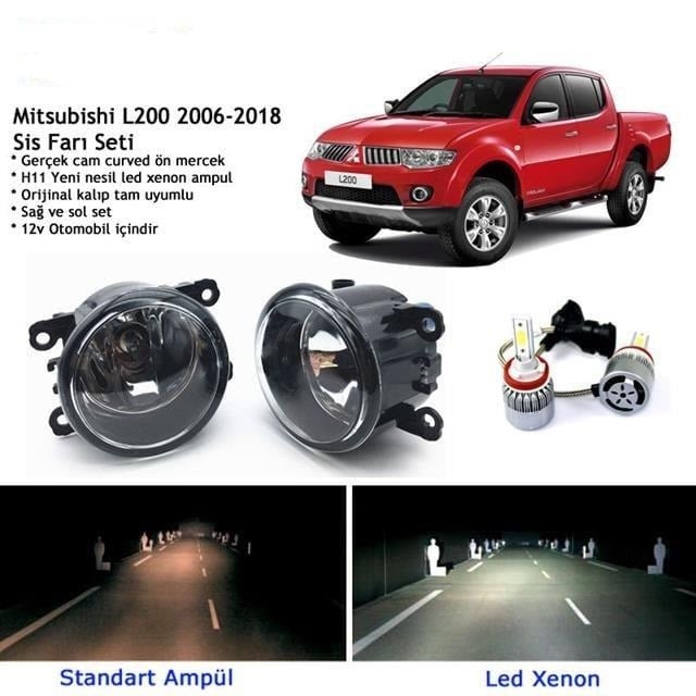 Mitsubishi L200 2010-2018 Beyaz Led Xenon Sis Farı Seti