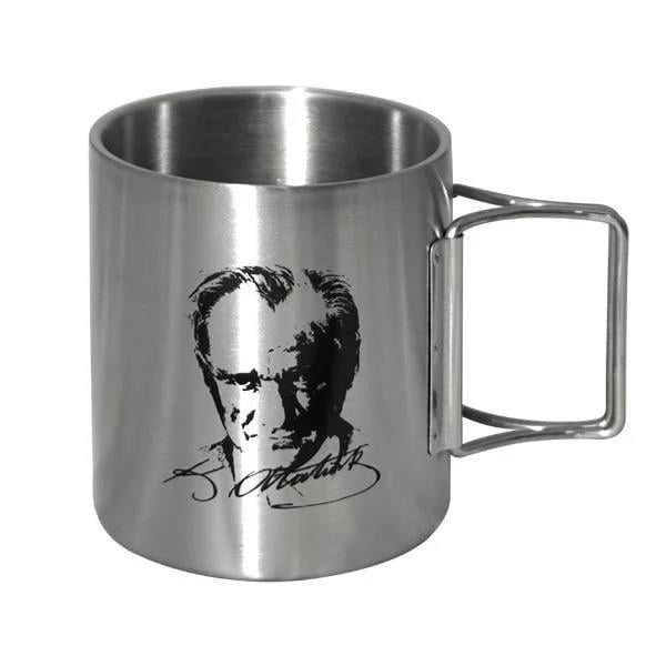 Orcamp Katlanır Saplı Çelik Kupa Atatürk Silüetli