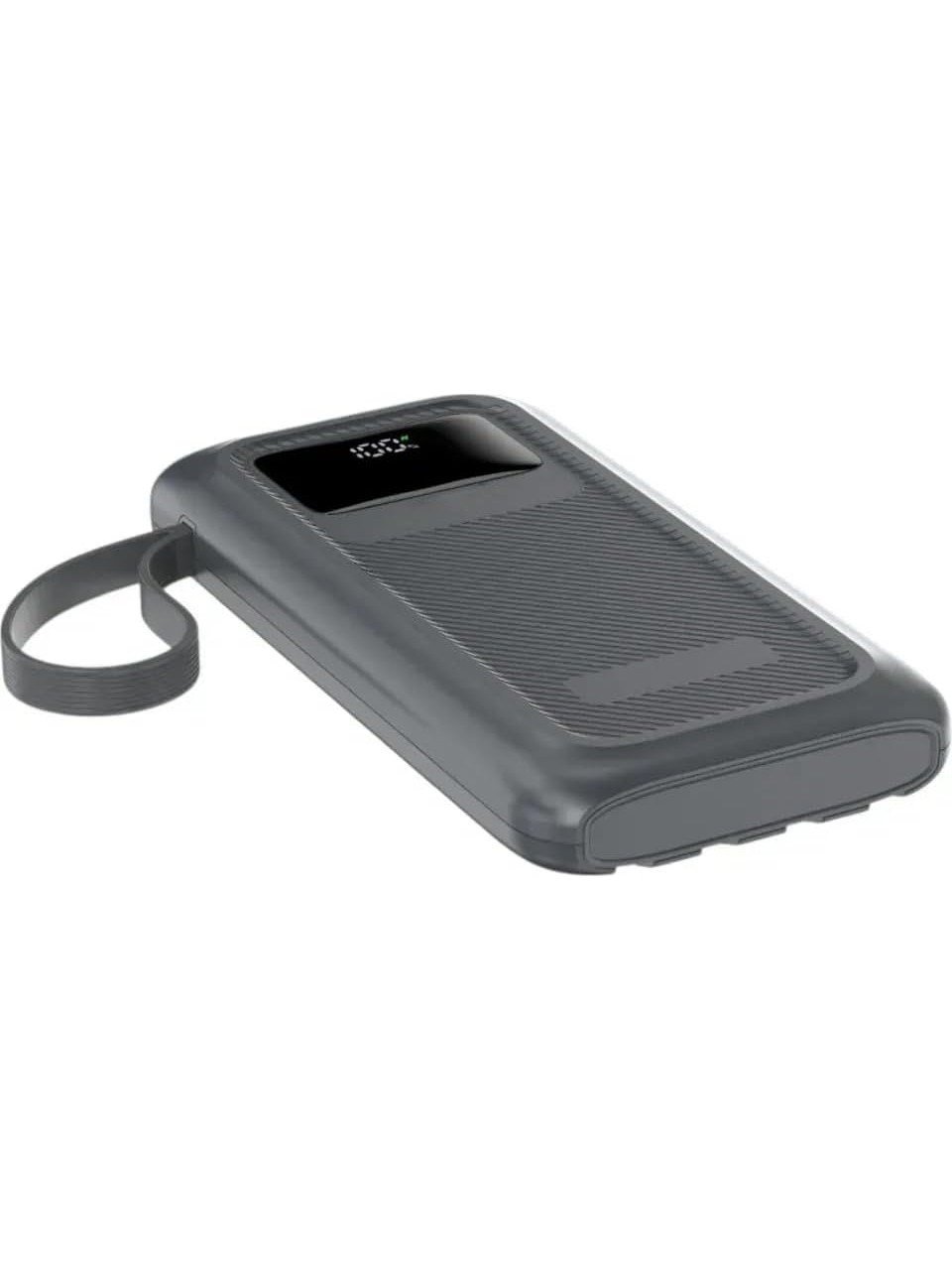 PW-128 10.000 mAh Powerbank 22.5W 3A PD QC Süper Hızlı Şarj 4 Dahili Kablolu LCD Göstergeli Işıldaklı