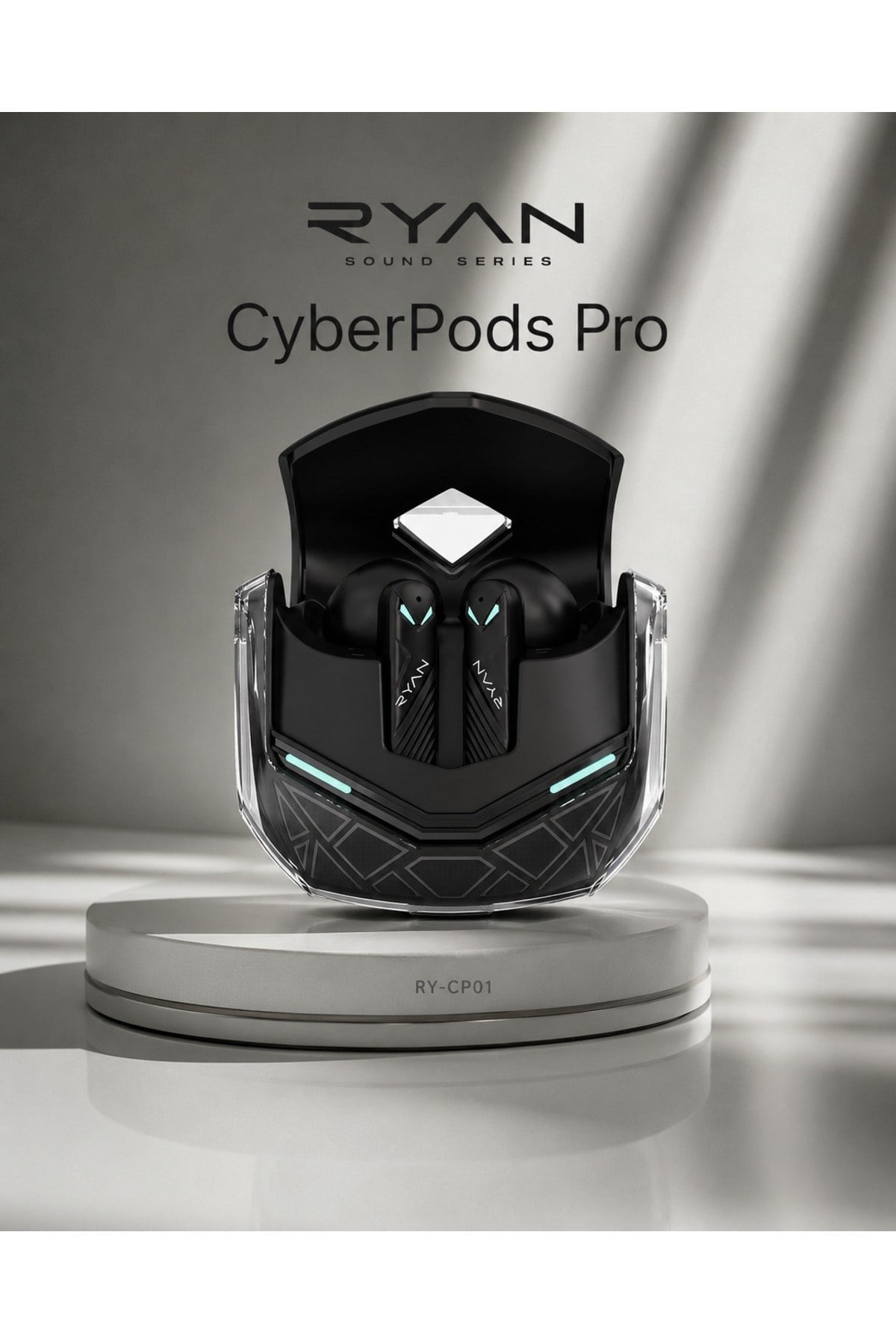 Ryan Pro ANC ENC Kablosuz Bluetooth 5.3 Kulaklık 4 Mikrofonlu Gürültü Engelleme Düşük Gecikme Oyun Modu – Siyah