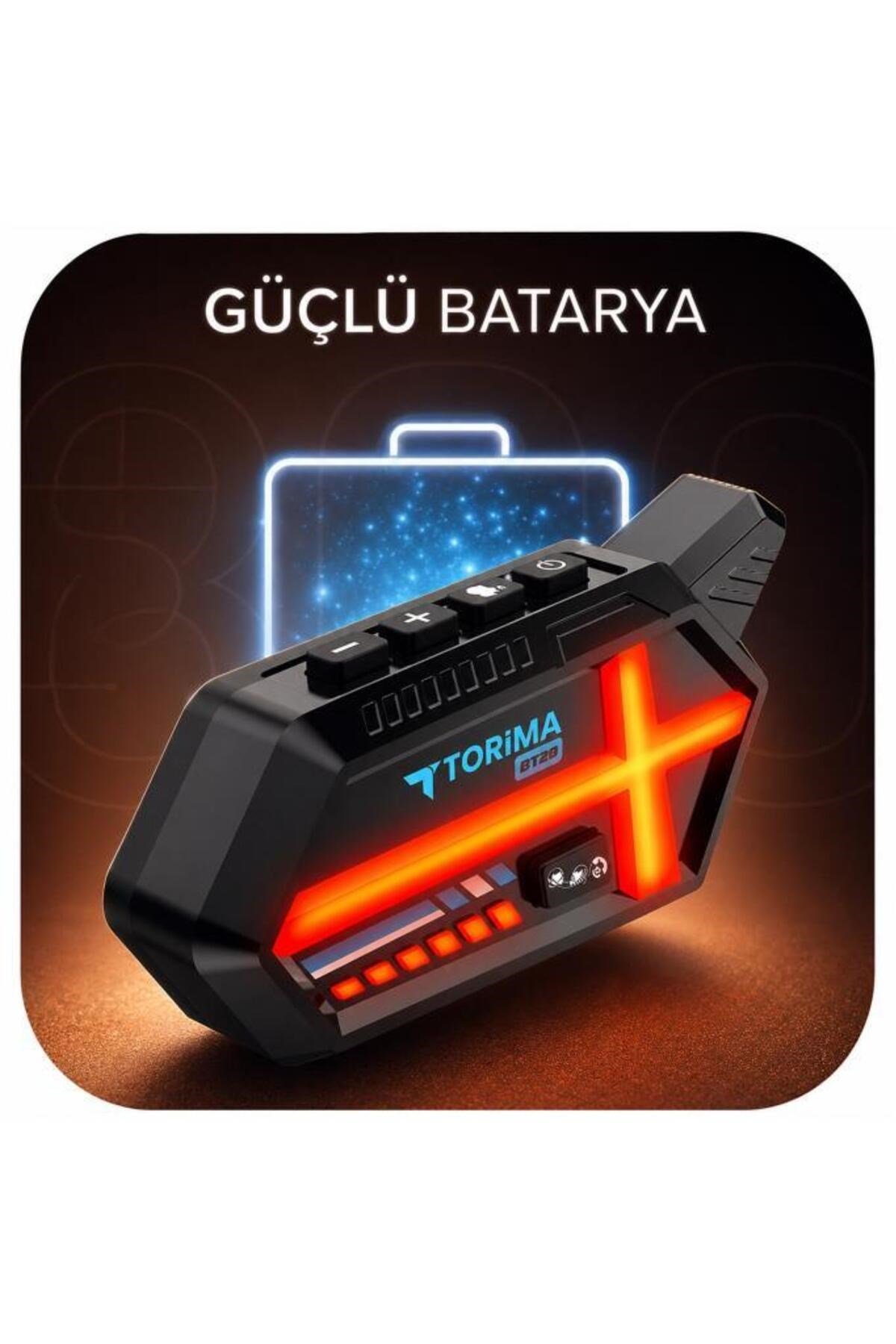 Torima BT26 2X Eşlemeli Motosiklet Için Kask Kulaklık Işıklı Intercom