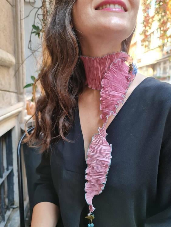 Buket Fular - Pembe | Yeşil Biyeli