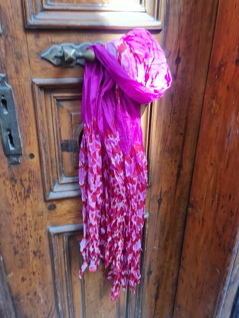 Shibori Fular - Pembe