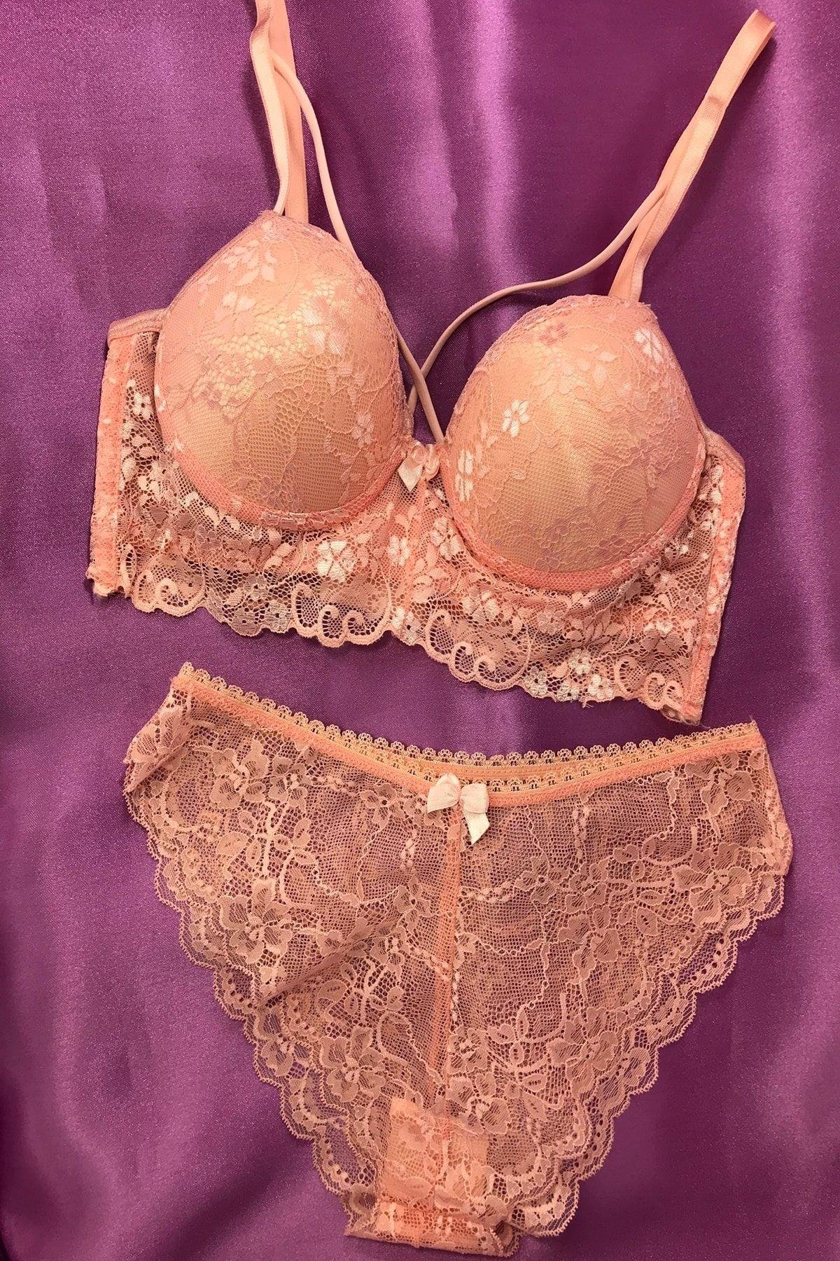  DESTEKLİ DANTELLİ BRALET SOMON SÜTYEN TAKIM