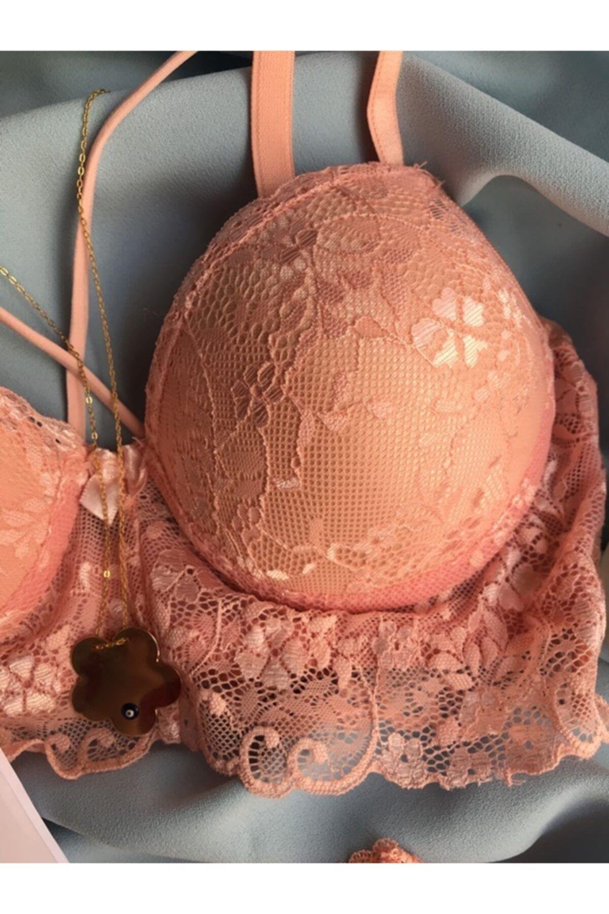  DESTEKLİ DANTELLİ BRALET SOMON SÜTYEN TAKIM