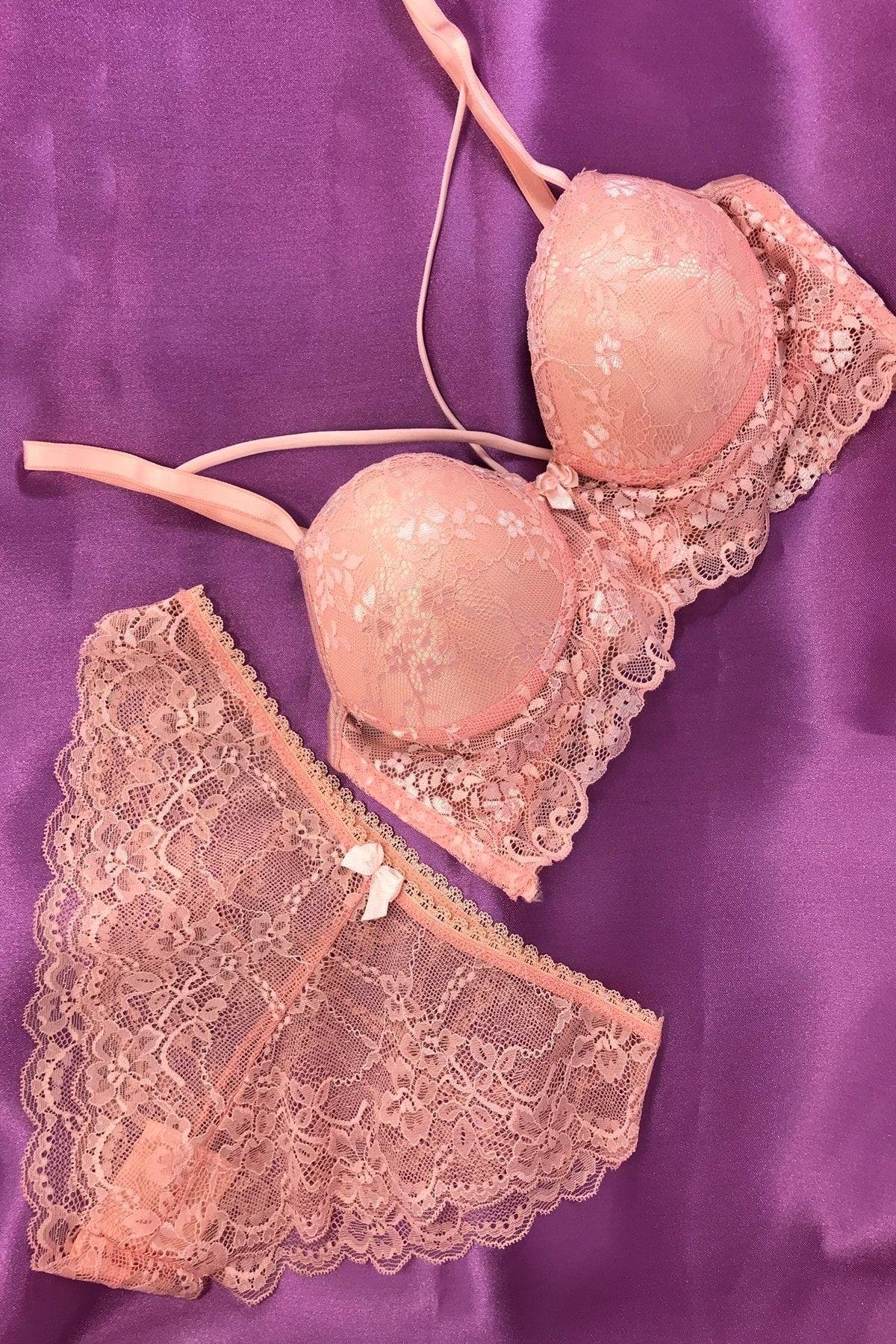  DESTEKLİ DANTELLİ BRALET SOMON SÜTYEN TAKIM