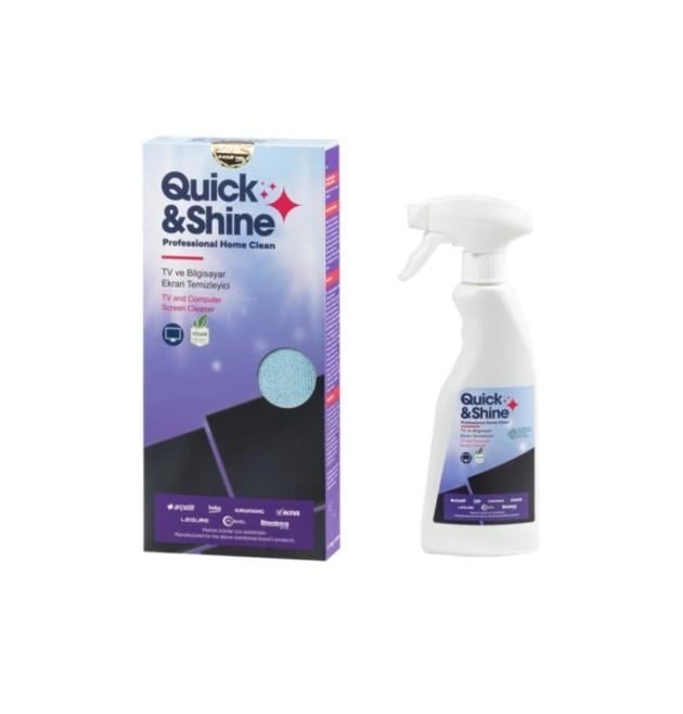 Quick&Shine TV & Bilgisayar Ekran Temizleyici 300 ml – İz Bırakmayan Antistatik Ekran Temizlik Spreyi