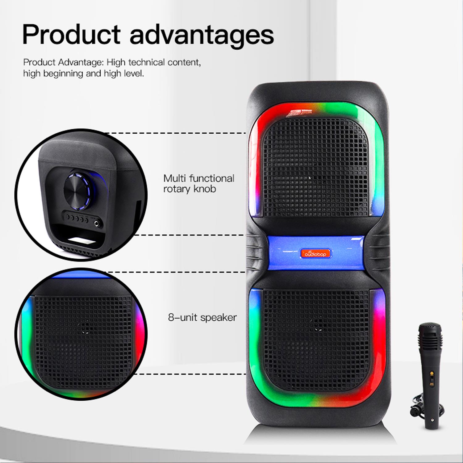 Bluetooth MS2039 Hoparlör RGB Led Işıklı Mikrofonlu Telefon, AUX, Radyo, Kareoke, USB Bağlantı Bataryalı