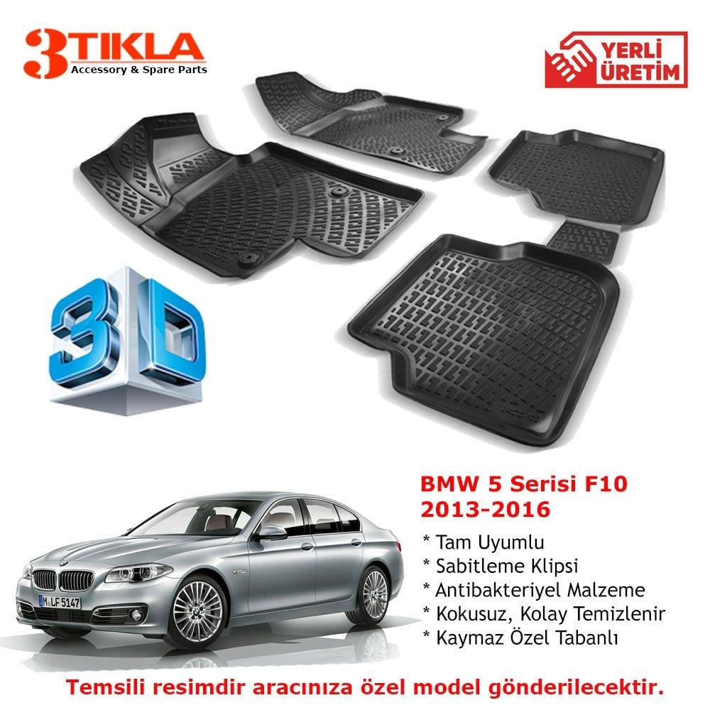 BMW 5 Serisi F10 2013-2016 Premium 3D Havuzlu Paspas Seti