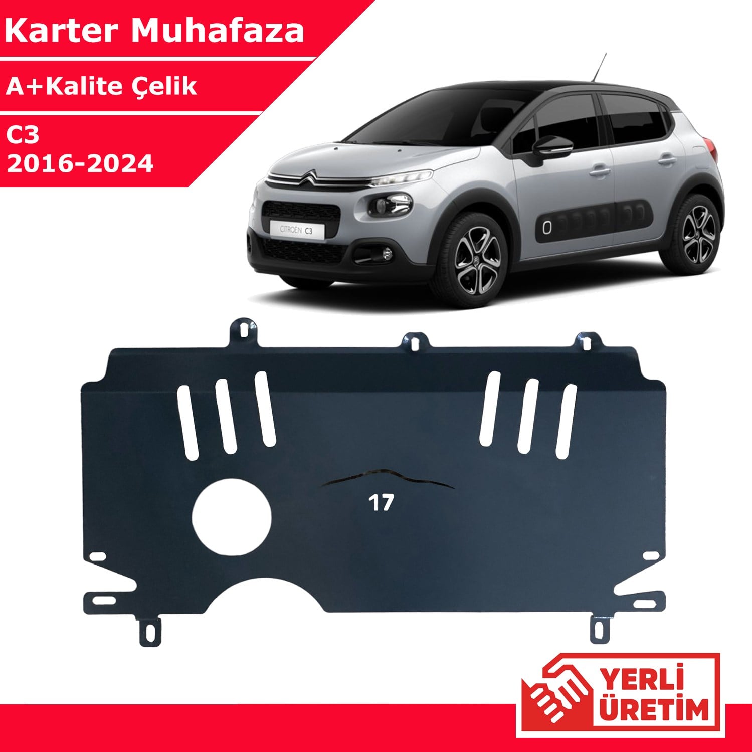 Citroen C3 2009-2016 Çelik Karter Muhafaza Çelik Koruma Sacı A+ Kalite Yerli Üretim