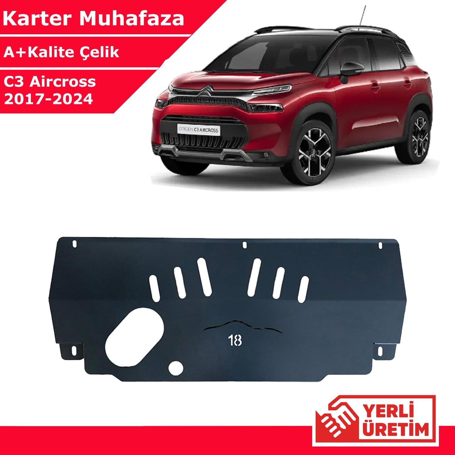 Citroen C3 Aircross 2016-2024 Çelik Karter Muhafaza Çelik Koruma Sacı A+ Kalite Yerli Üretim
