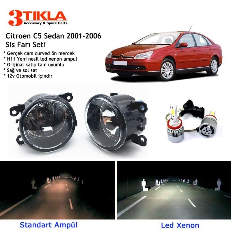 Citroen C5 Sedan 2001-2006 Beyaz Led Xenon Sis Farı Seti