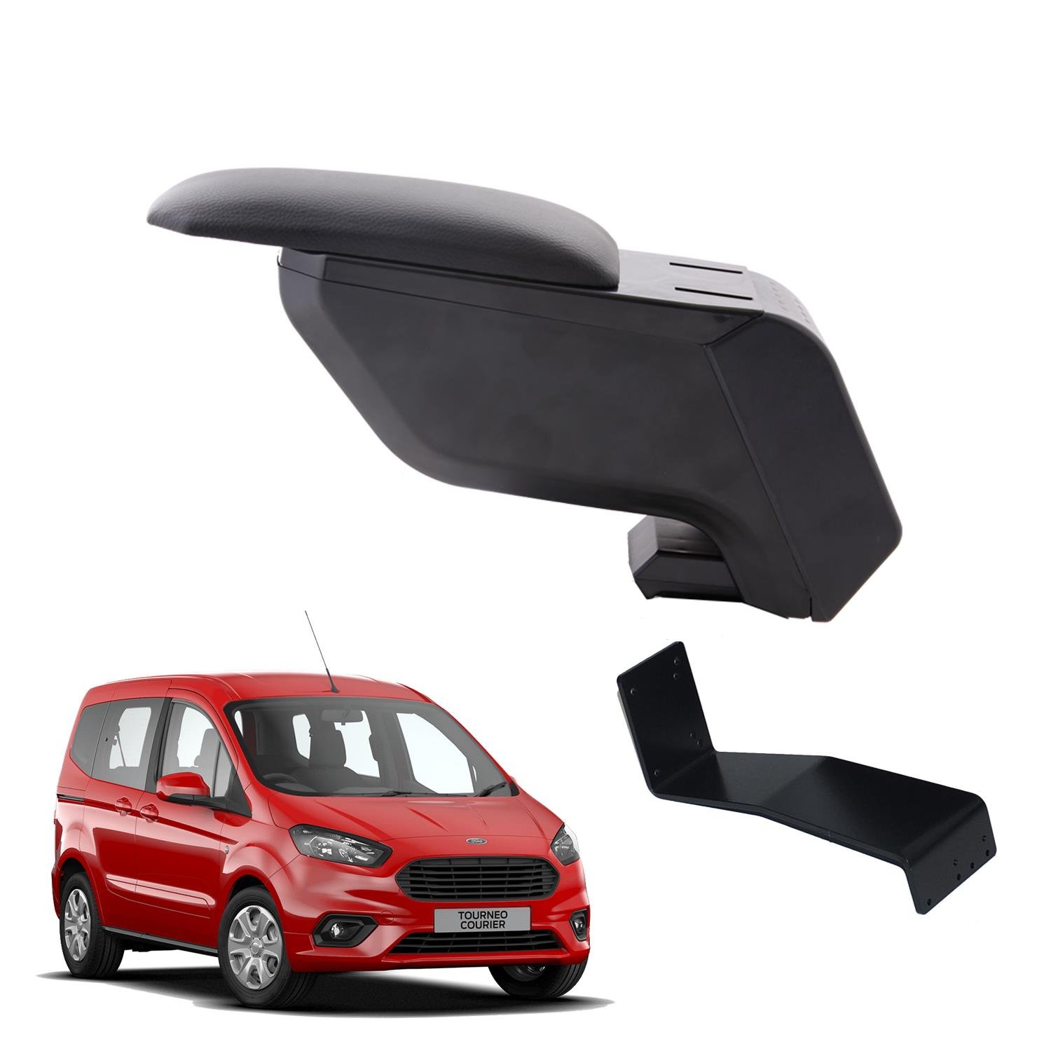 Courier 2018 Camlı Van Delmesiz Çelik Ayaklı Siyah Kolçak Kol Dayama