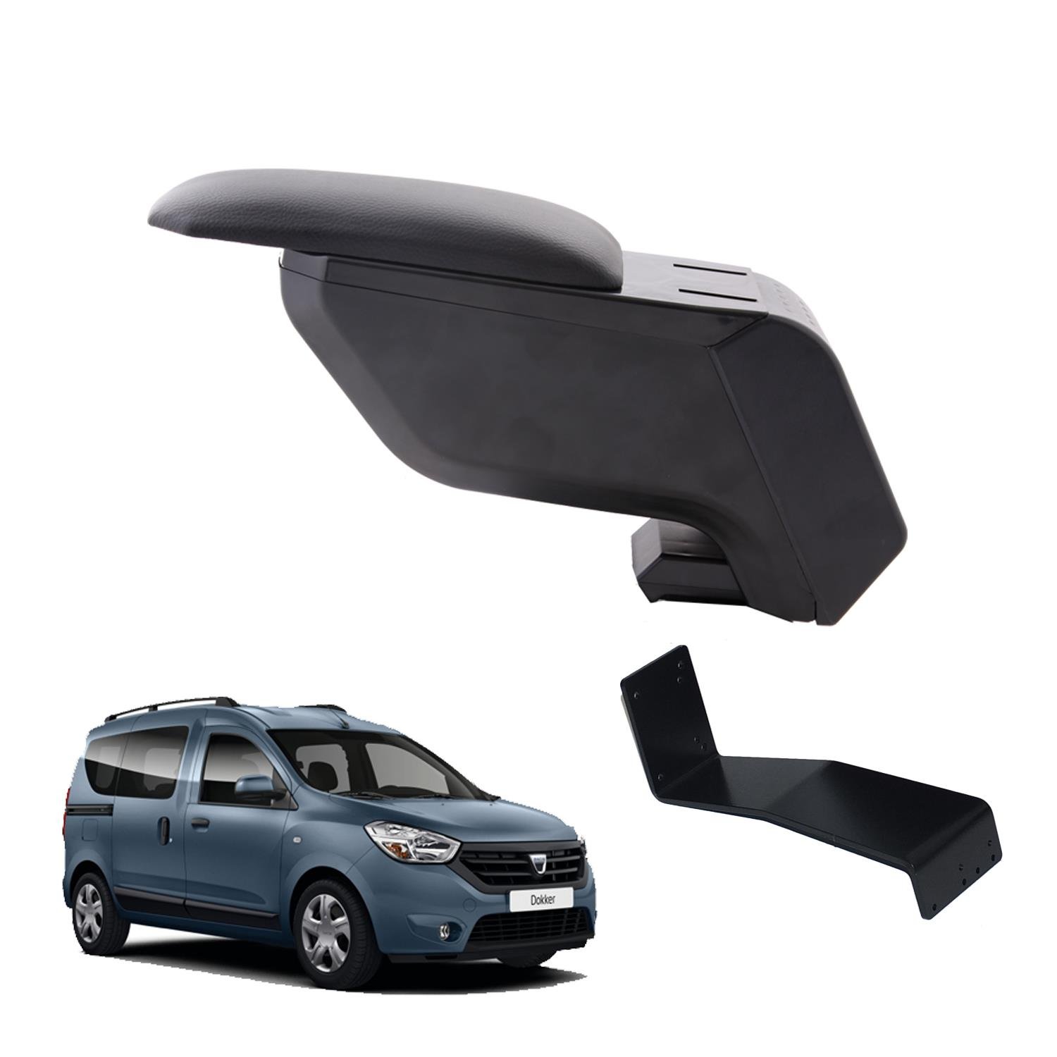 Dacia Dokker 2016 Delmesiz Çelik Ayaklı Siyah Kolçak Kol Dayama