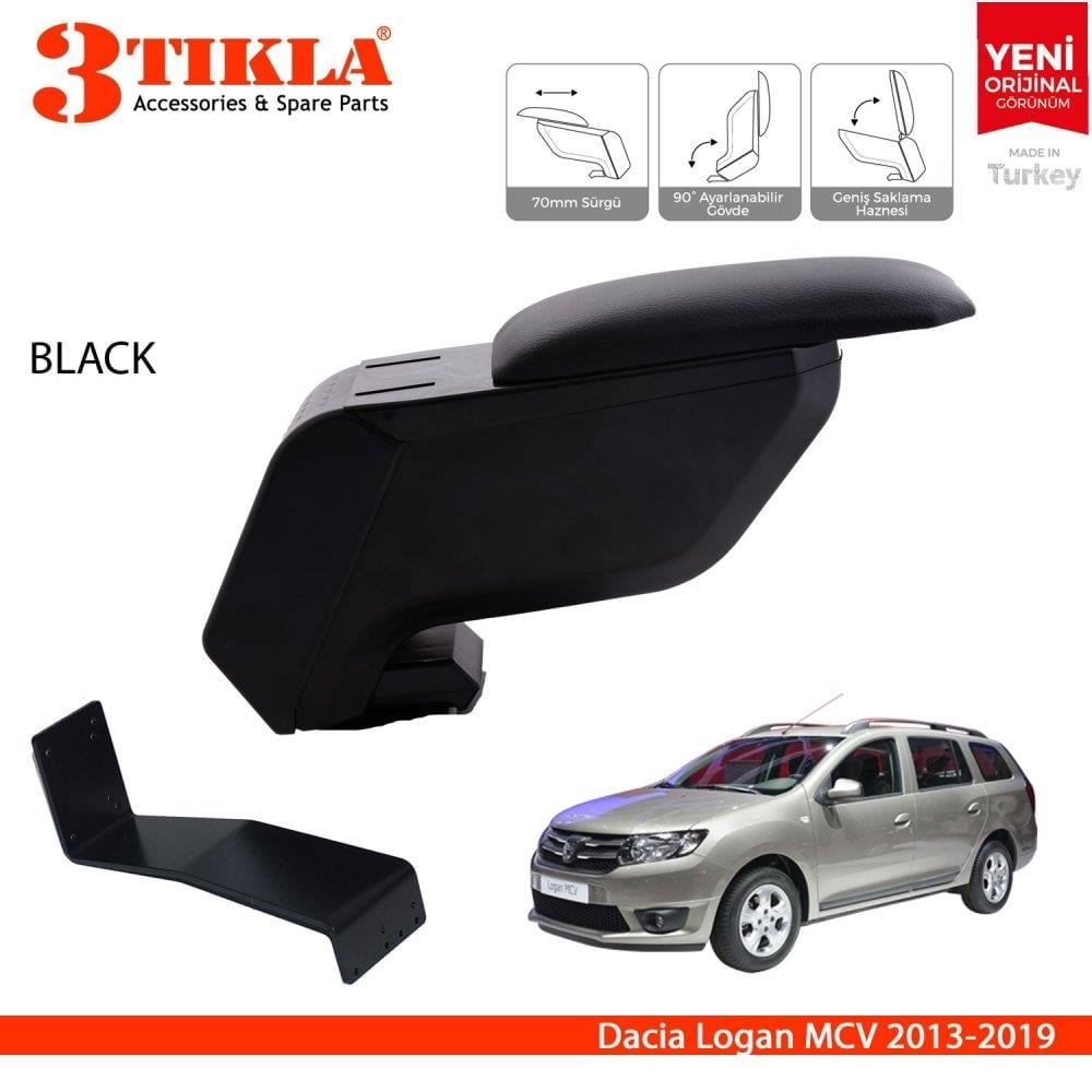 Dacia Logan MCV 2013-2019 Delmesiz Çelik Ayaklı Siyah Kolçak Kol Dayama