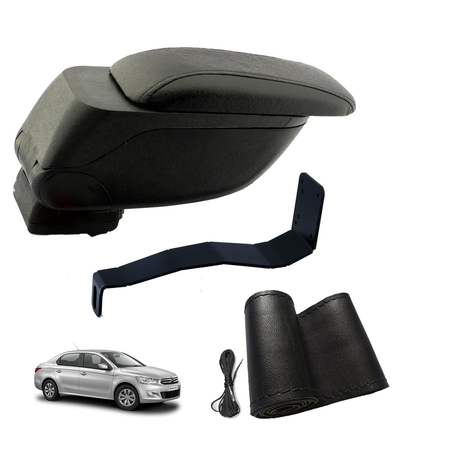 Eko Set Citroen C-Elysee 2015 Geniş Hacimli  Delmesiz Çelik Ayaklı  Kolçak ve Direksiyon Kılıfı