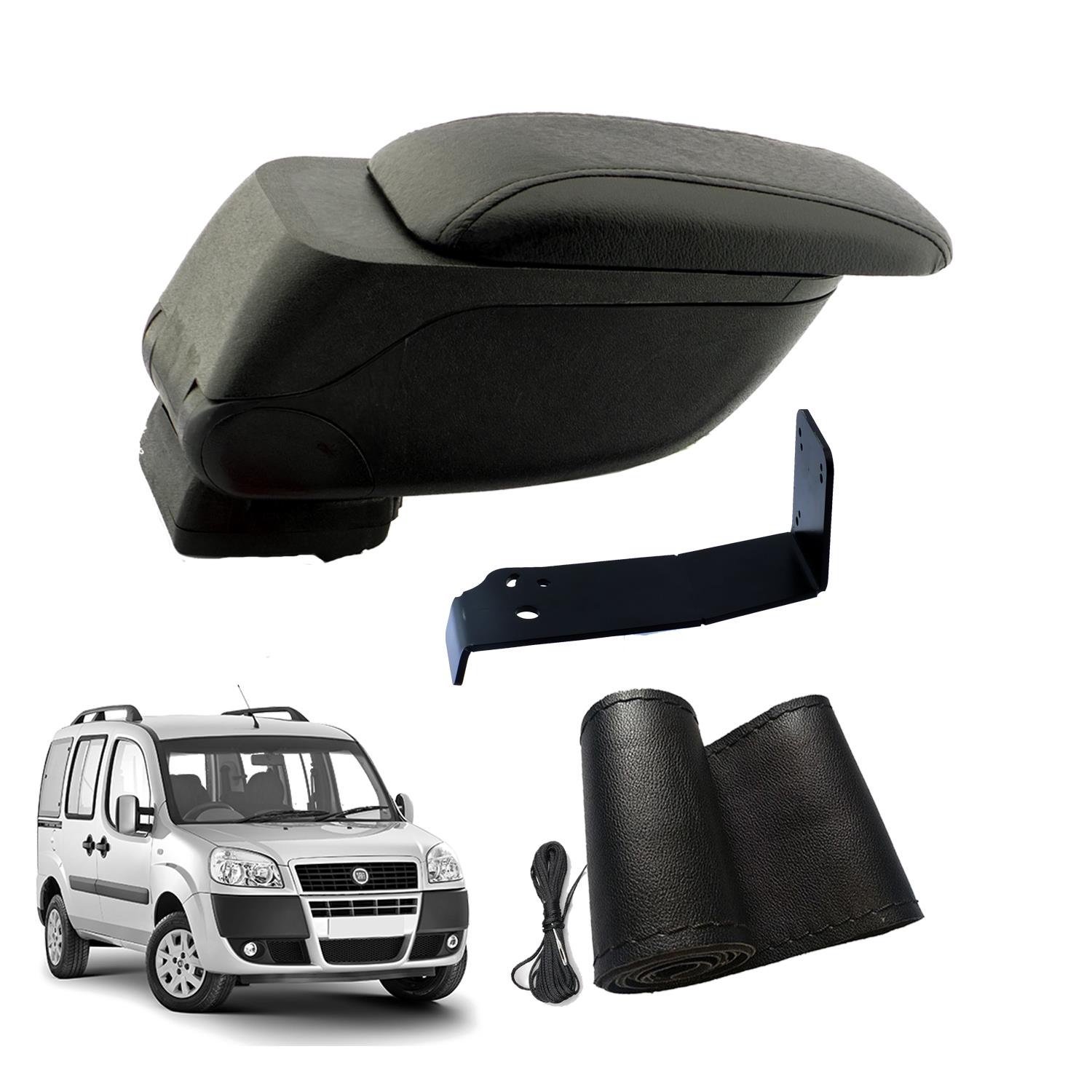 Eko Set Fiat Doblo Safeline 2009 Geniş Hacimli  Delmesiz Çelik Ayaklı  Kolçak ve Direksiyon Kılıfı