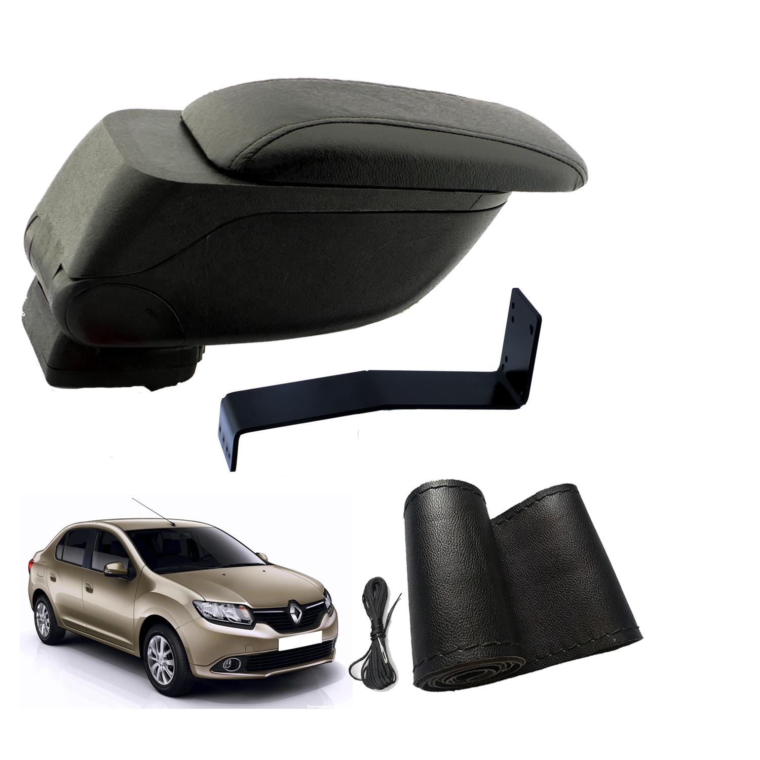 Eko Set Renault Symbol 2014 Geniş Hacimli  Delmesiz Çelik Ayaklı  Kolçak ve Direksiyon Kılıfı