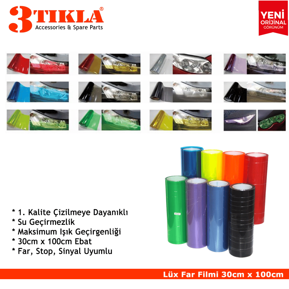 Far, Stop, Sinyal Kaplama Filmi 30cm Sarı