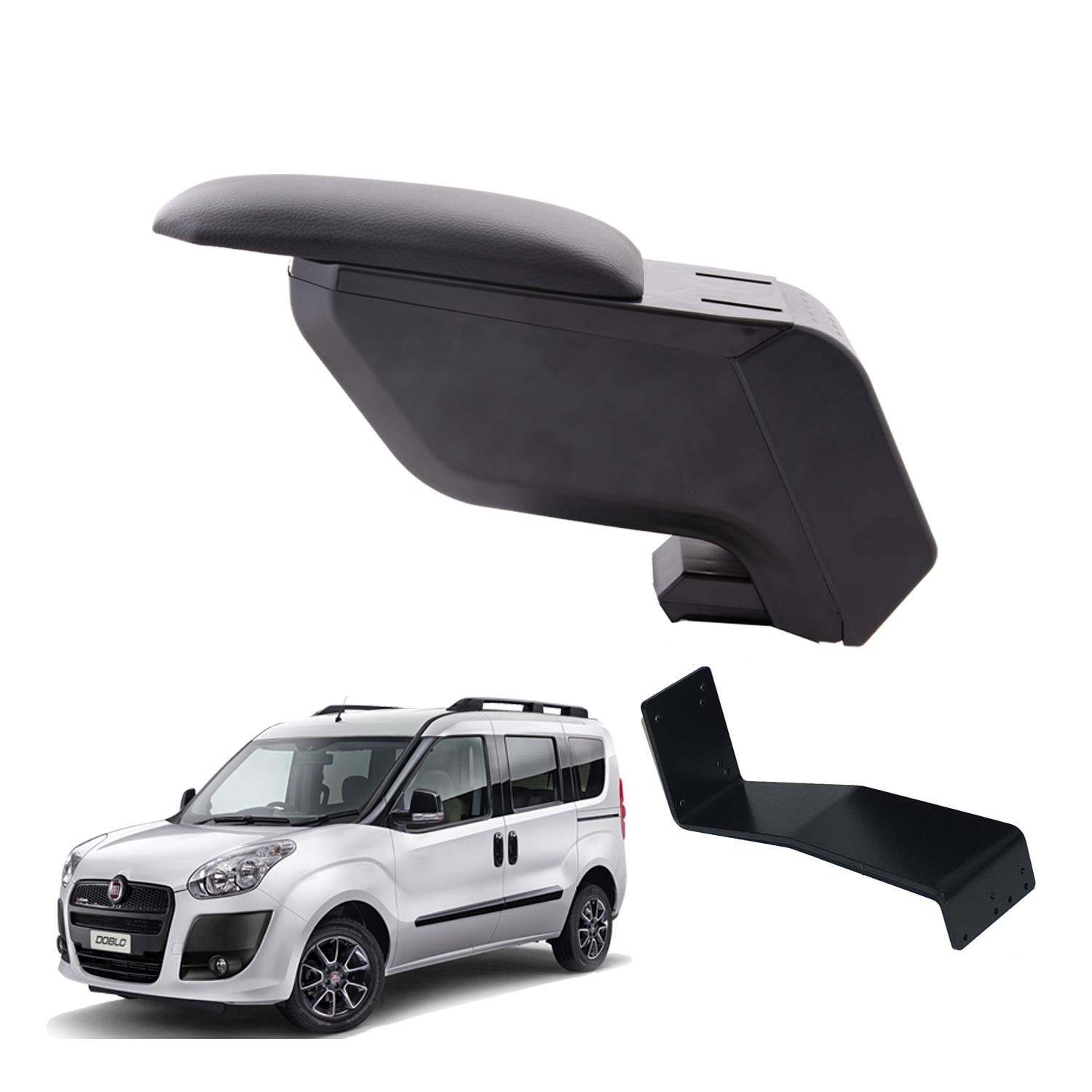 Fiat Doblo 2010 Delmesiz Çelik Ayaklı Siyah Kolçak Kol Dayama