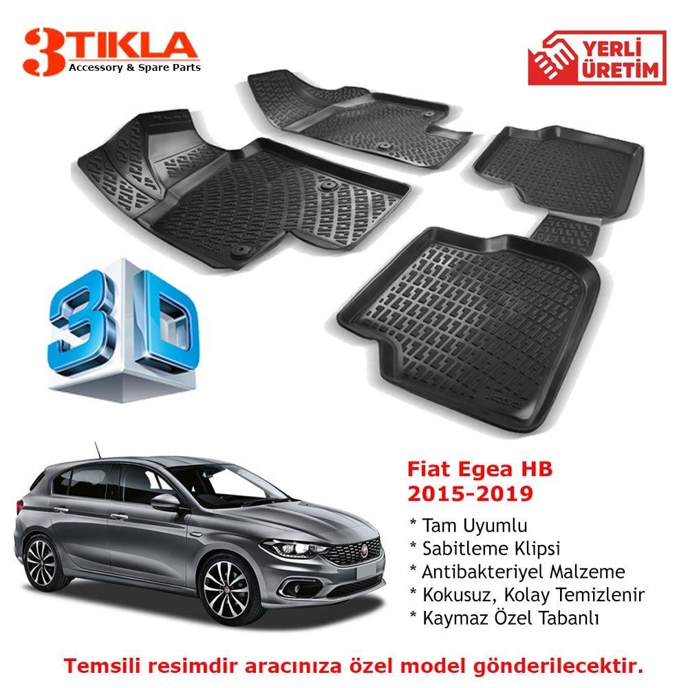 Fiat Egea HB 2015-2019 Premium 3D Havuzlu Paspas Seti