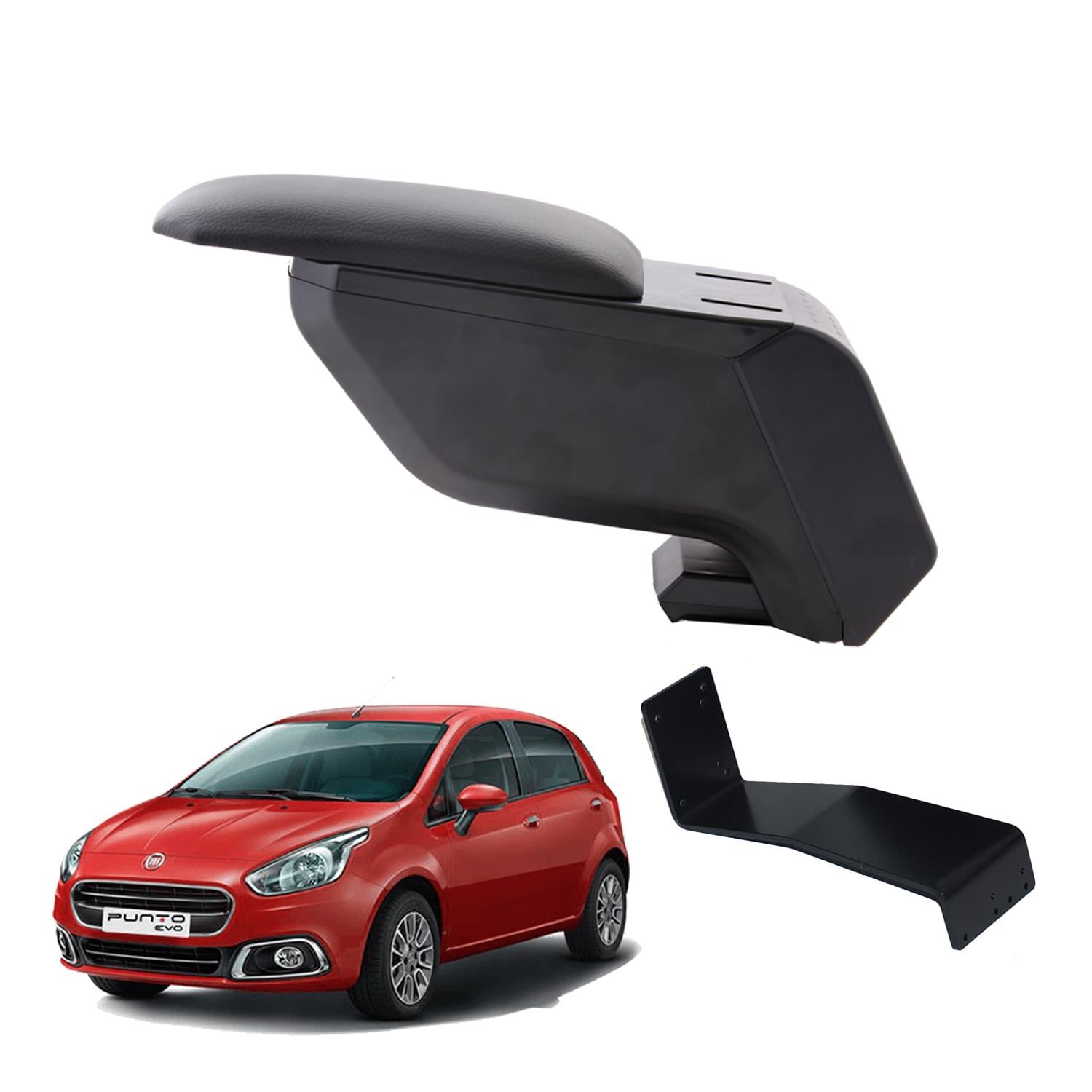 Fiat Punto 2018 Delmesiz Çelik Ayaklı Siyah Kolçak Kol Dayama