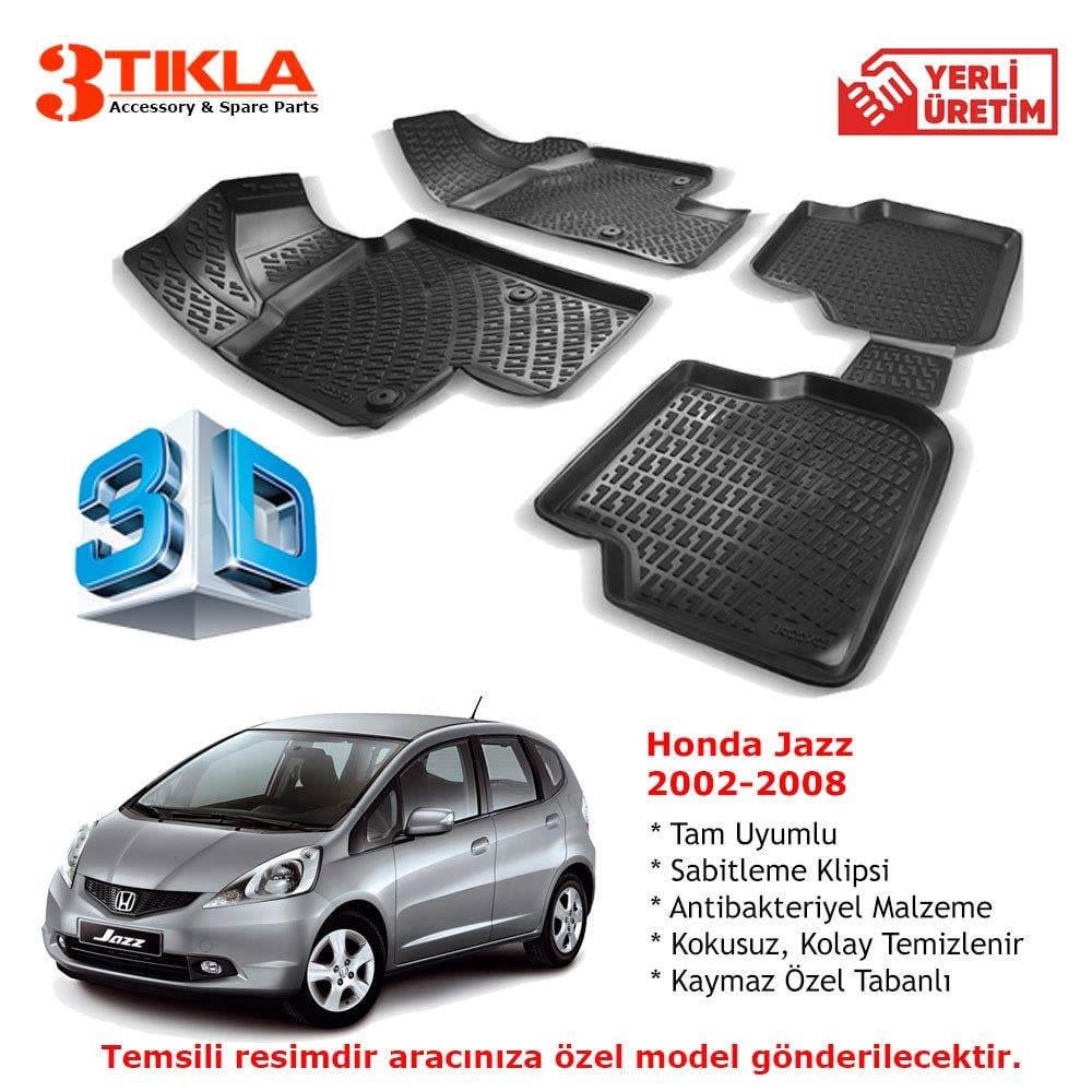 Honda Jazz 2002-2008 Premium 3D Havuzlu Paspas Seti