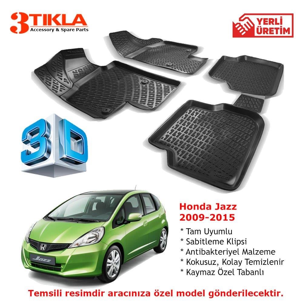 Honda Jazz 2009-2015 Premium 3D Havuzlu Paspas Seti